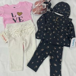 Baby Girl’s (3-6mos) Carter’s, Hudson Baby, Bebe & Cat&Jack NWT